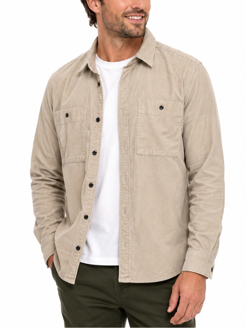 Everlane Corduroy Overshirt Shirt Jacket Shacket Beige Tan Cotton Size Medium